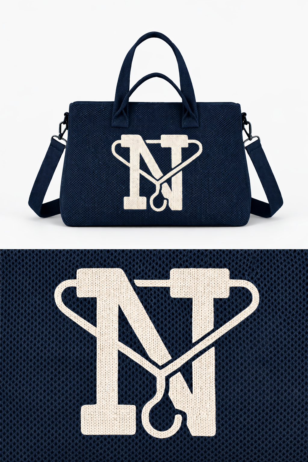 Afrooklyn Ankees Messenger Crossbody *FITTED 🧢 BLUE* + Organizer Insert