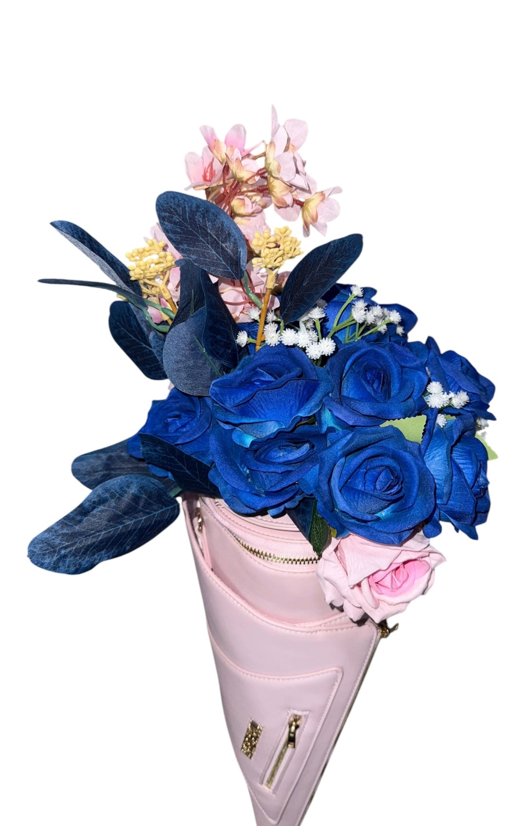 Berchell Bouquet Bag Blue rose, pink rose, cherry blossom
