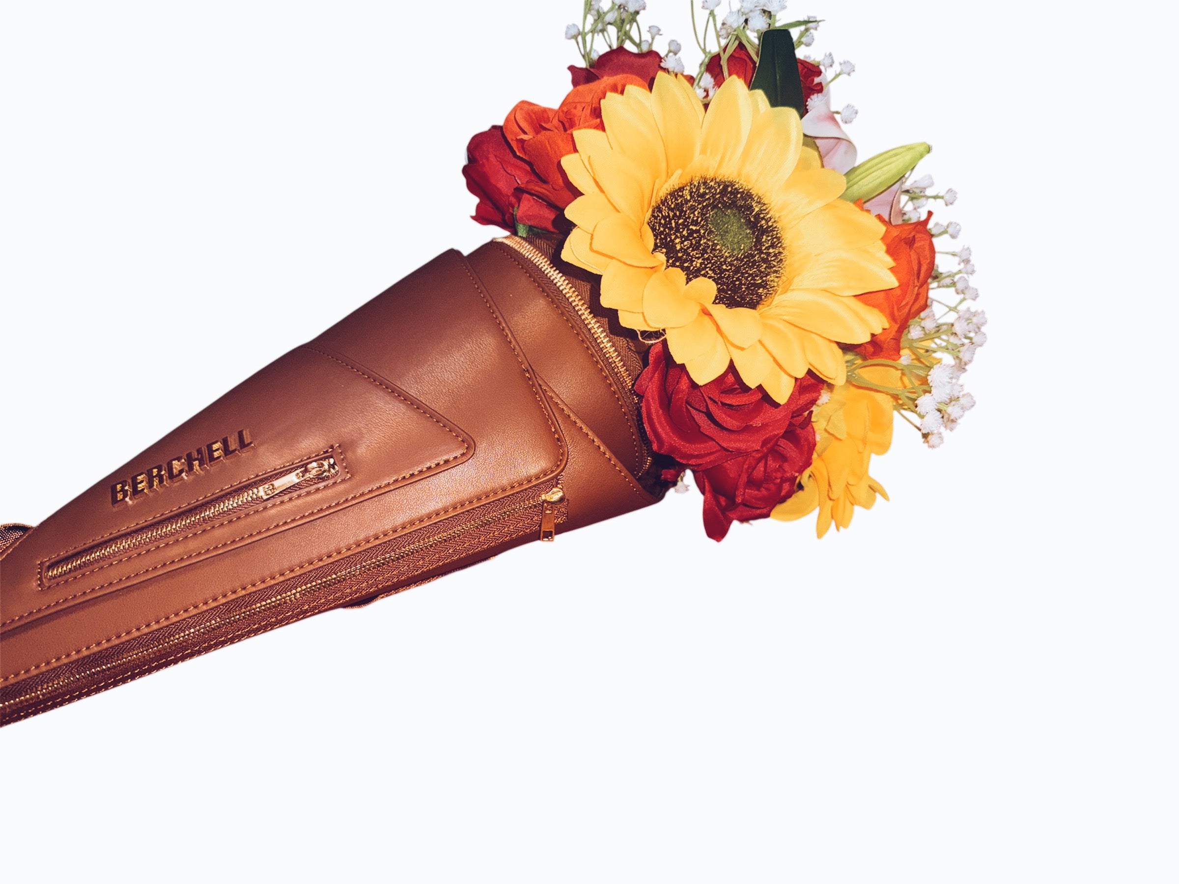 Berchell Bouquet Bag - Cocoa & Sunflower